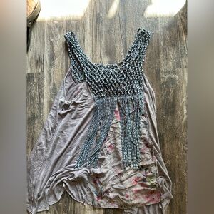 Gimmicks by BKE Gray Beaded Tank Top